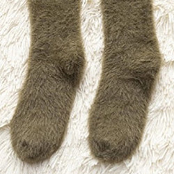 Buy Warm Fuzzy Socks, For Small to Medium Feet in Olive at The Surf Haberdashery