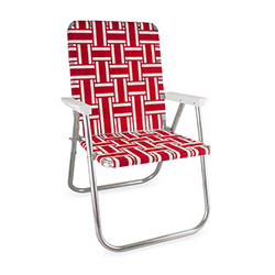 Buy a Classic Aluminum Lawn Chair, in Red & White Stripe at The Surf Haberdashery