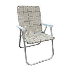 Buy a Classic Aluminum Lawn Chair, in Tan Stripe at The Surf Haberdashery