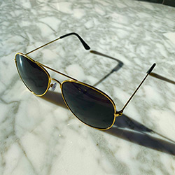 Buy Classic Aviator Sunglasses, in Black & Brass at The Surf Haberdashery
