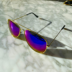 Buy Classic Aviator Sunglasses, in Multicolor & Brass at The Surf Haberdashery