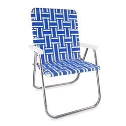 Buy a Magnum Aluminum Lawn Chair, in Blue & White Stripe at The Surf Haberdashery