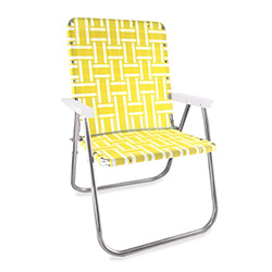 Buy a Magnum Aluminum Lawn Chair, in Yellow & White Stripe at The Surf Haberdashery