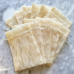 Buy a Lace Organza Bag, in Cream, 4” x 6” at The Surf Haberdashery