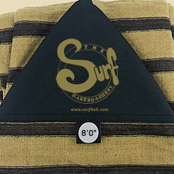 Buy an 8’0” Surfboard Sock, in Brown & Tan Wide Stripe at The Surf Haberdashery