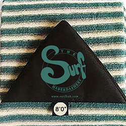 Buy an 8’0” Surfboard Sock, in Dark Jade, Silver & Cream Narrow Stripe at The Surf Haberdashery